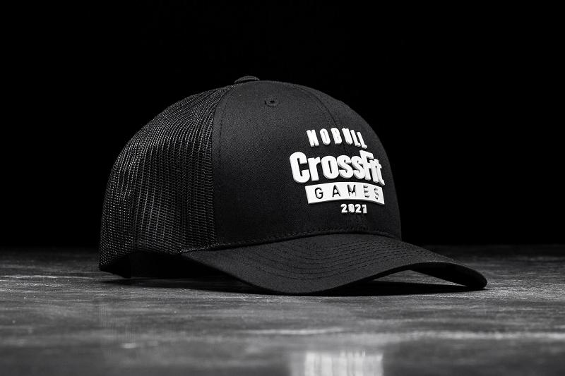 Men\'s Nobull Crossfit Games Curved-Brim Trucker Hats Black | SG L2578I